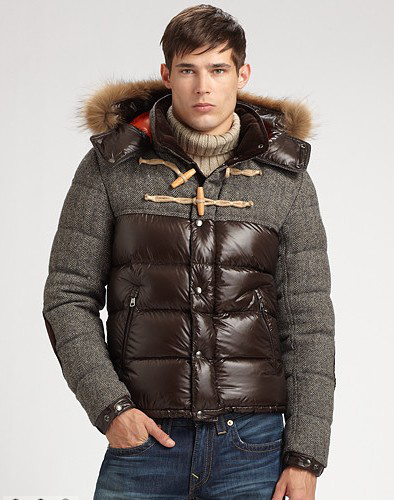 Doudoune Moncler Anthime Homme Gris/Marron